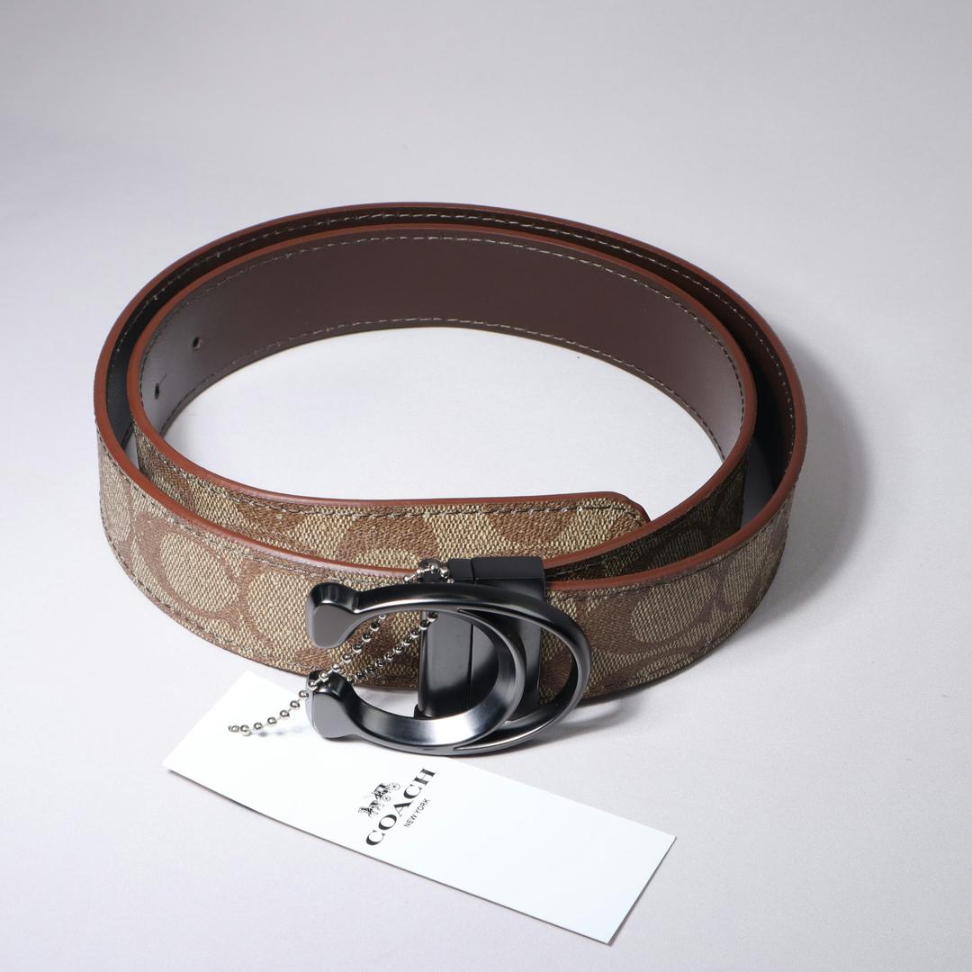 Brown patterned belt A247
